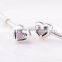 D001 fashion 925 silver heart shape charm beads,engravd logo charm for women