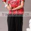 Pretty Steps 2016 high quality flower printed round collar blouse short sleeve red blouse for women