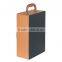 Chinese Factories Wholesale Custom High-grade PU Leather 2 Slot Wine Champagne Boxes, Khaki Gift Box