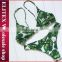 Wholesale Green Leaf Bellyband Style Brazilian Fashion Sexy Japanese Swimsuit