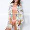 Chiffon Tassel Cardigan Cover-up Tops Women Floral Print Blouse Summer Swimwear Bikini Beach Cover Up Tops for Sexy Women