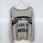 Original Design Long Sleeve Shining Fabric Top Casual Printed Women Top