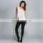 Fashion lady tops simple style white stringer vest gym