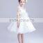 2017 wholesale children one sleeve shoulder dress flowers slashes dresses