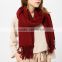 2017 fashion kashmir solid 10 colors tassel ladies tassel plain scarf