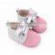 Pink satin lace shoes for genuine leather baby oxford shoe