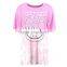 Custom sublimated rugby sports wear for girl 2018 trend pink print t shirt