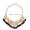 New Fashion Link Curb Chain Gold Plated Multicolor Beads Bib Statement Necklace 2016