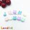EN71 Standard Bunny Ear Baby Necklace Jewelry String Silicone Teething Beads