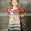 high quality fall gril floral ruffle chevron lace boutique dress