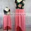 Western Style Women Maix Dress Printing Stitching Mother Daughter Matching Dress