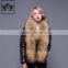 Women Beautiful Winter Duck Down Jacket with Raccoon Fur Hooded
