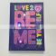Led light up fashion kawaii journal / diary / customs notebook printing for gift