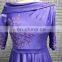 Elegant Purple A Line Long Evening Dresses 2017 With 3/4 Long Sleeve