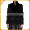 Black Colour Long Sleeve Winter Genuine Fur Coat Women