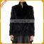 Black Colour Long Sleeve Winter Genuine Fur Coat Women