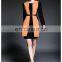 High quality long sleeve fake two piece dress, Aumtumn polyester dress 2015