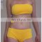 Yellow Bandeau Ring Sides Hipster Swimsuit