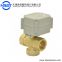 T type 3 Way Brass Electric Actuator Ball Valve 1/2 inch