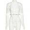 New Arrival Women Zipper Strapless Sexy Corset T-shirt Low-Cut Halter Slim Crop Top
