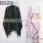 2019 Spring Latest Ladies Woven Plaid 100% Acrylic Blanket Lady Scarf Pashmina Shawl