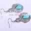 wholesale fashion vintage resin acrylic kallaite beatles style bali jewelry 925 thailand silver gypsy earring