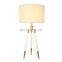 Simple living fabric table lampshade three-legged table lamp sublimation