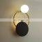 Nordic Creative Iron Round Shape Wall Lamp E27 Metal Decorative Wall Lighting