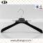 black plastic hanger with velvet surface for women