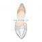 Women latest fancy fashion ankle wrap comfortable pointed toe with rhinestone med heels sandals shoes for ladies party shoe