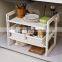 2  tier Foldable multifunctional cabinet organizor expandable plastic  kitchen under sink rack shelf under sink organizer