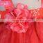 New style high waistband fluffy voile knee high dress refreshing red