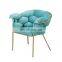 Restaurant Tufted Chairs Italian Minimalist Velvet Fabric Single Chair