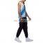 Men's Sleeveless Hoodies Custom Cotton Drawstring Blue Tie Dye Sleeveless Pullover Hoodie