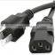 Guangzhou custom 1m us c13 power cord 3 pin ac power cord extension cord