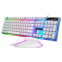 Computer Kit USB-geführtes Tastatur-Maus-Set mit Regenbogenfarben-Backlight für iPad, Laptop und PC. Tastatur-Maus-Kombinationen