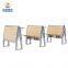 JS Group School and Classroom Lecture Hall chair With Desk Metal and Wood Frame