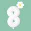 Small Daisy Flower Foil Balloons 40 Inch White Number 0-9 Large Figures Baby Shower Girl's Birthday Party Decorations Supplies