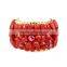 Red Semi Precious Stone Artificial Jewellery Gold Chunky Chain Bracelet Women