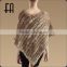 Factory direct wholesale price lady's genuine triangle rabbit fur poncho