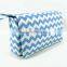 China factory Personalized 3 in 1 blue and white Chevron baby Diaper Bag