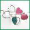 Heart Shape with Glitter Powder Iron Compact Mirror Key Chain