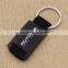Easy design black leather keychain/zinc allloy keychain leather with woven belt