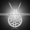 New Trendy Hollow Out Long Chain Necklace Round Gold Plated Rhinestone Pendant Necklace for Women Jewelry Gifts