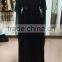 2015 lady V-neck black long-sleeve embroidered waist dress chiffon maxi dress