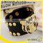 tiger snap press button leather bracelet with studs meatl button clasp