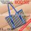 2016 Fashion branded woman cotton bags designer lady hand bag, custom large tote bag with stripe