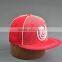 Red Flat Brim Fitted Caps With Custom Logos