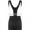 Black Patchwork Cut Out Plunging Neckline Sleeveless Dress pictures office dress for ladies