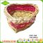 Handwoven eco-friendly heart shape wicker gift basket